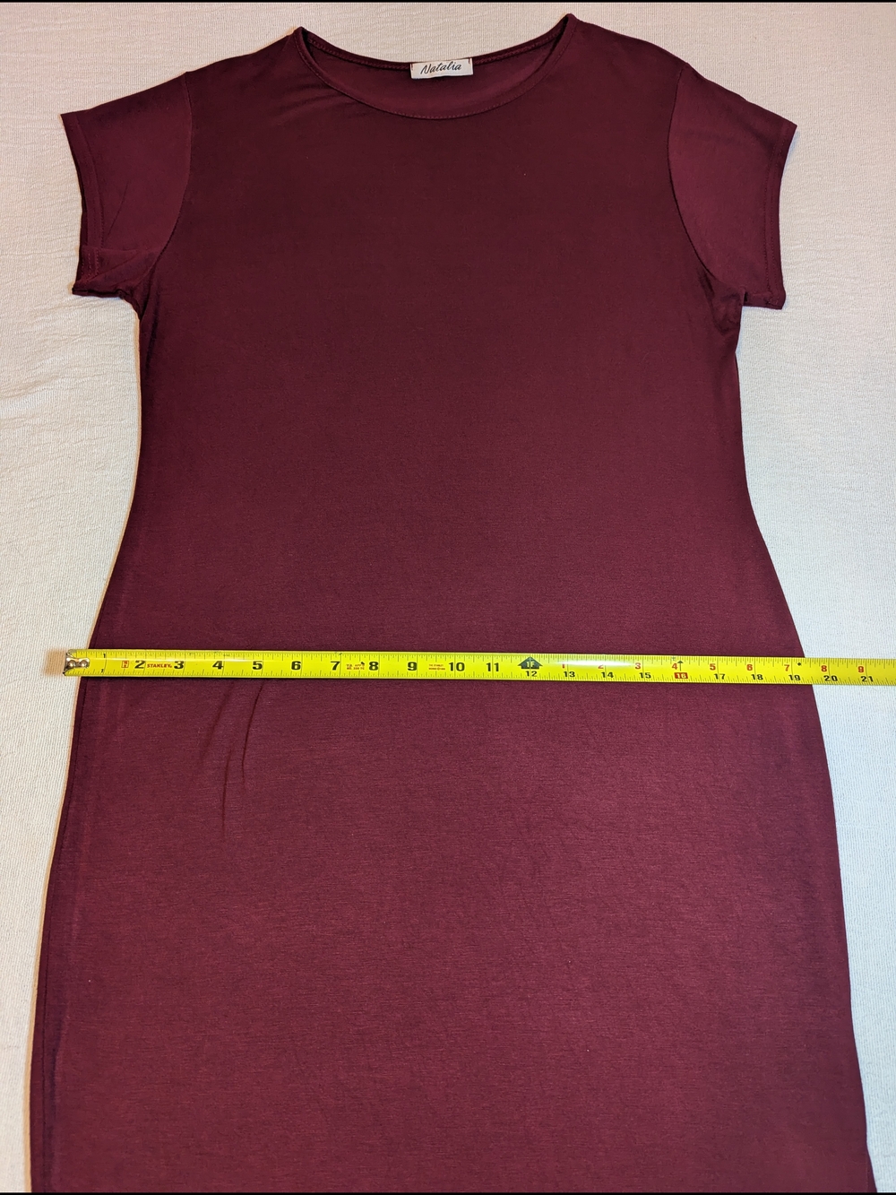 Natalia  Wine Short-Sleeve Midi Dress - Picture 8 of 9